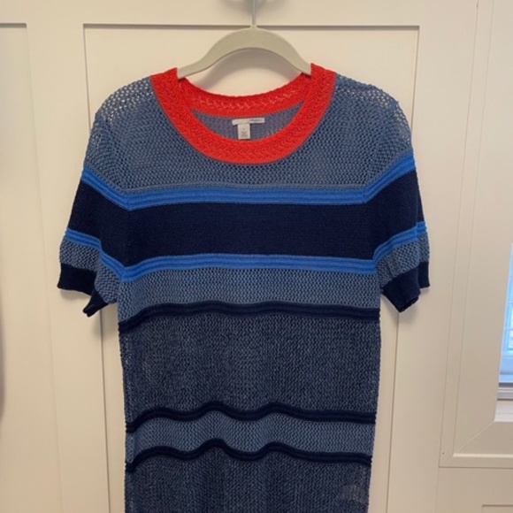 Women's Halogen (Nordstrom) Striped Knit Short Sleeve Sweater - Picture 1 of 7